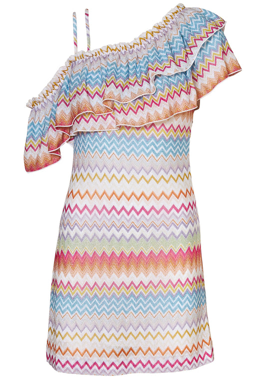 Off Shoulder Mini Dress Multicolour