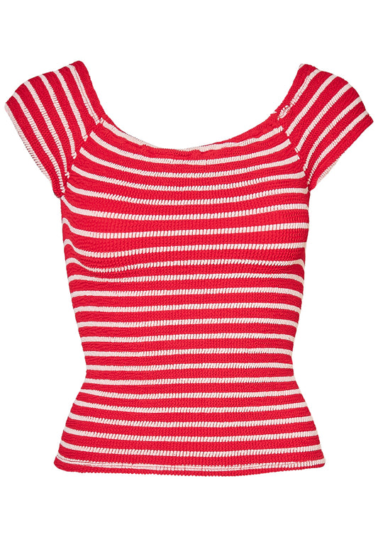 Grace Top Red/White