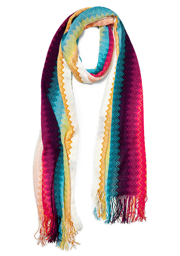 Zigzag Multicolour Fringe Scarf