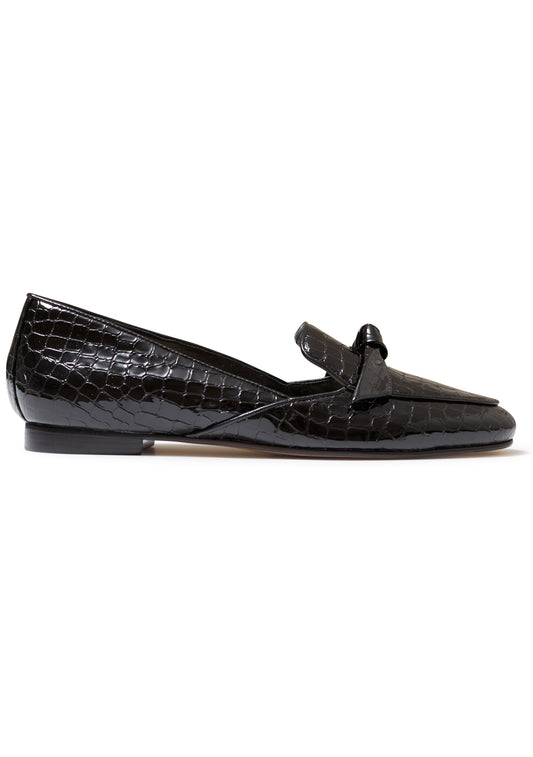 Clarita Belgian Loafer Crocco Black