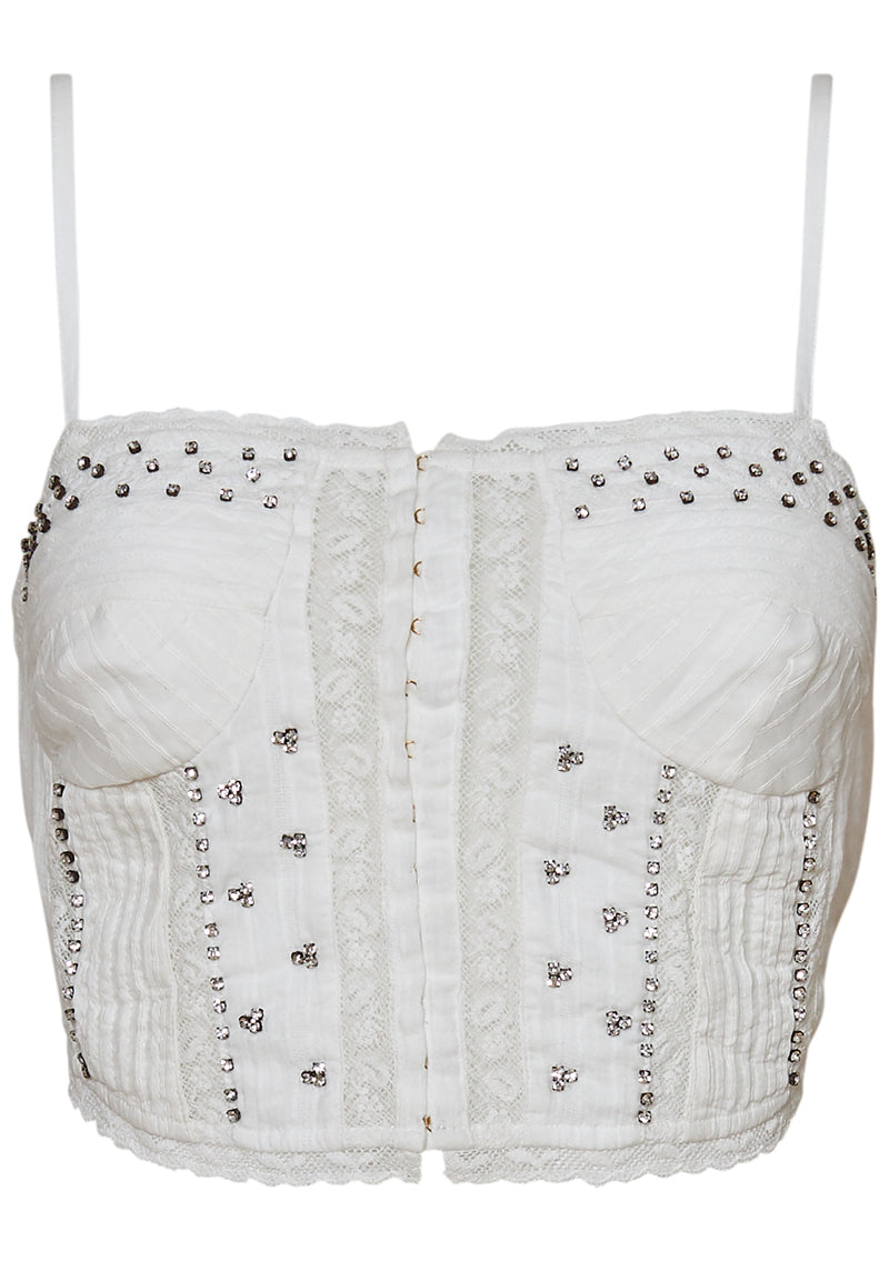 Embellished Rosabella Top True White