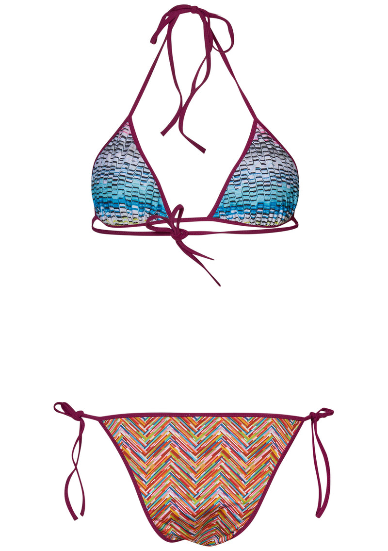 Reversible Triangle Bikini Multicolour