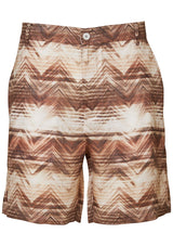 Linen Chevron Shorts Brown Hues