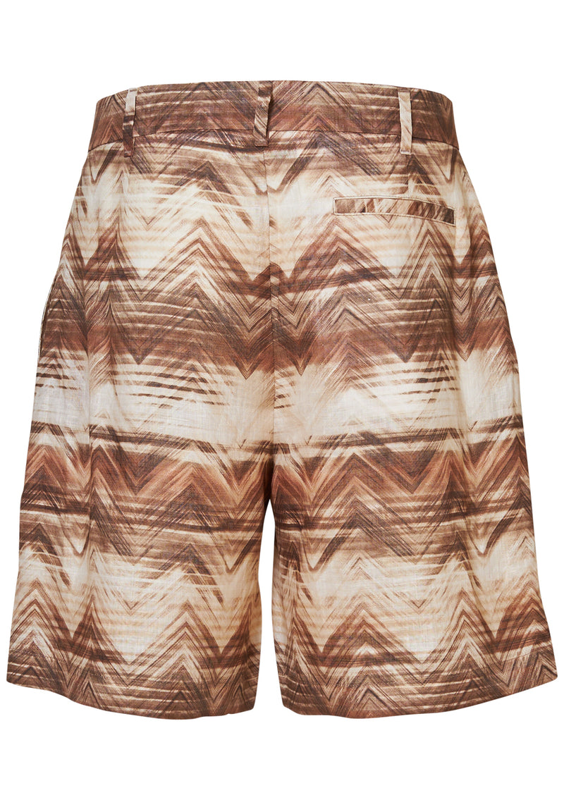 Linen Chevron Shorts Brown Hues