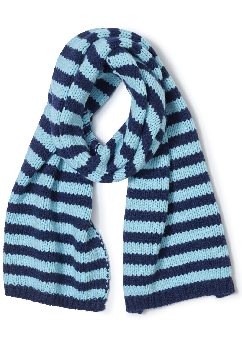 Navy & Tranquil Cashmere Scarf