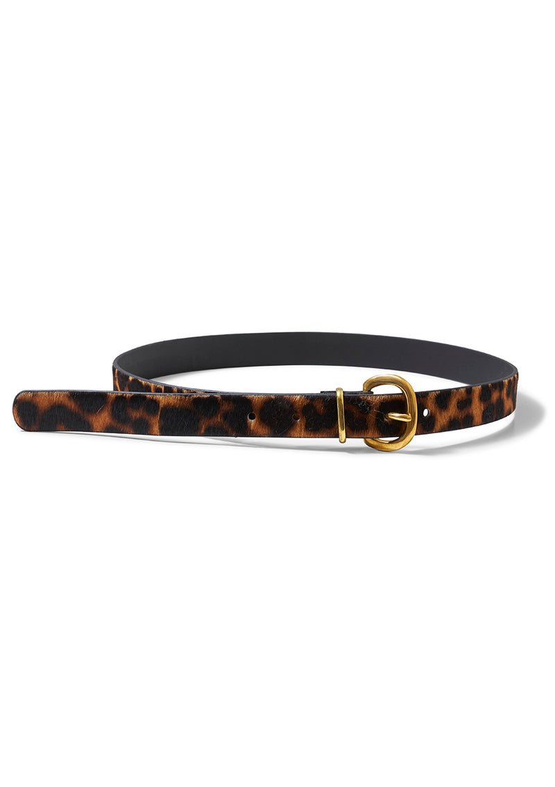 Thin Estate Calf Hair Leopard Belt