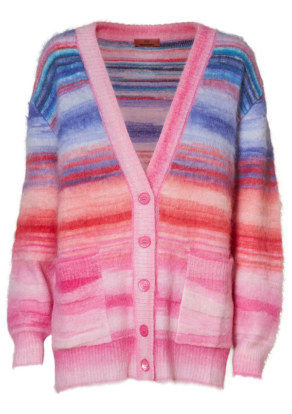Slub Brushed Mohair Cardigan