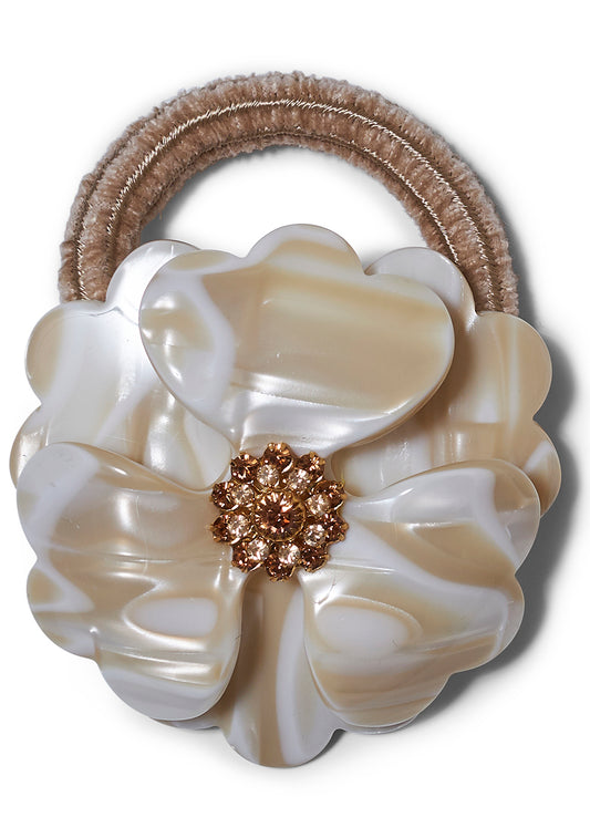 Big Flower Hair Elastic Cream