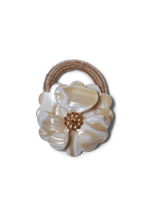 Big Flower Hair Elastic Cream