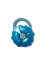 Big Flower Hair Elastic Lagoon Blue