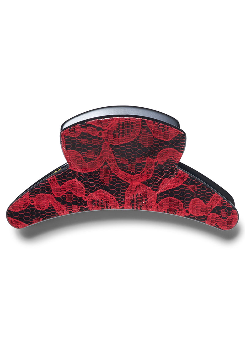 Hair Clip Red Lace