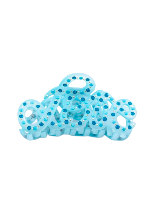 Love Hair Clip Sky Blue