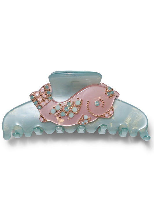 Medium Mint Green Fish Hair Clip