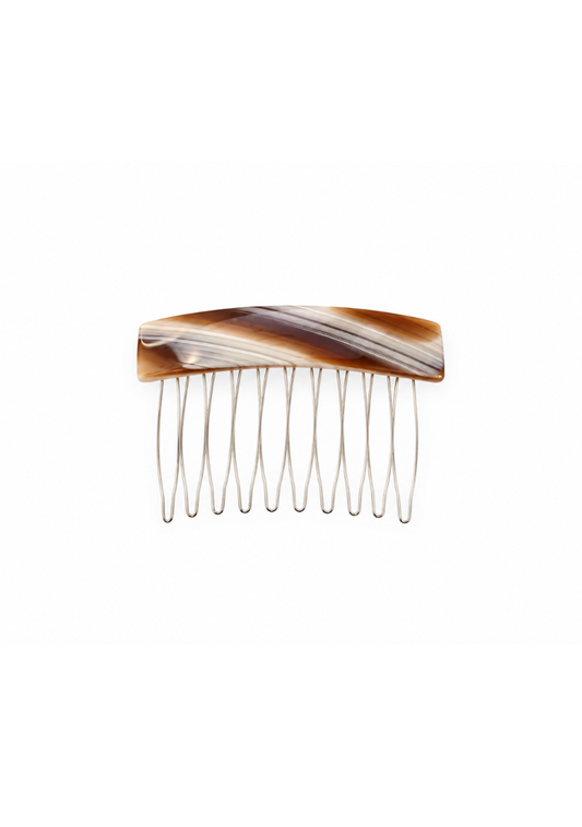 Plain Hair Comb Bois Cerusé Brown