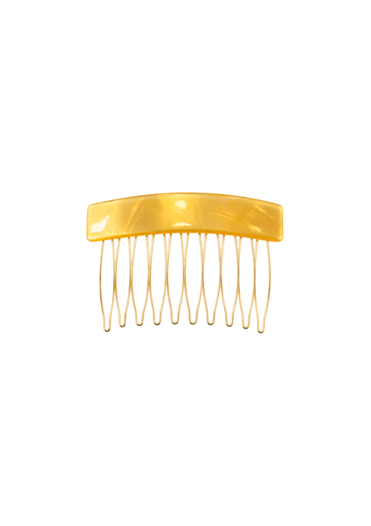 Plain Hair Comb Yellow Pearl