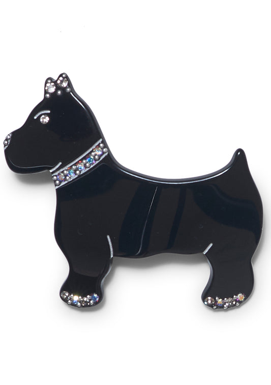 Small Black Dog Fox Hair Clip