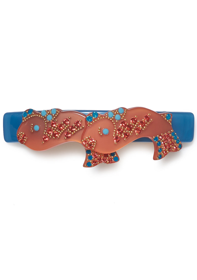 Small Fish Barette Teal