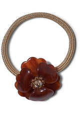 Small Flower Hair Elastic Mahogany