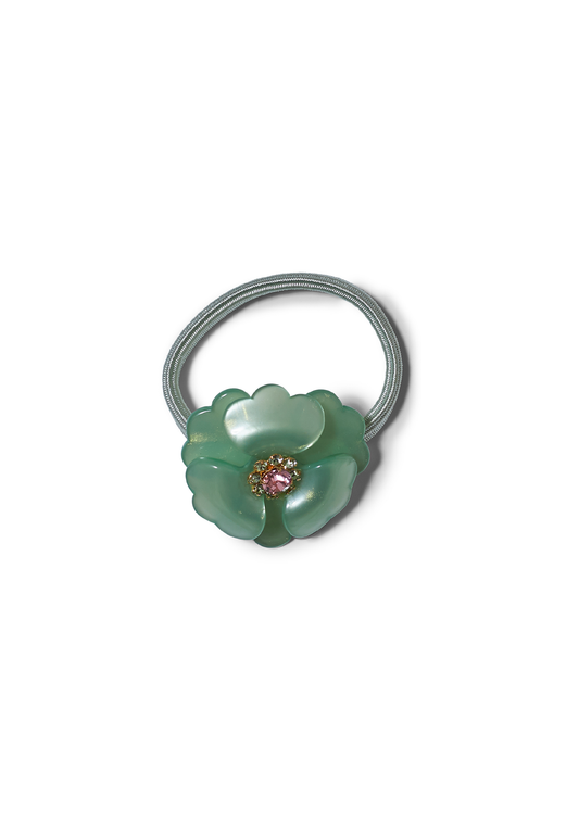 Small Flower Hair Elastic Matcha