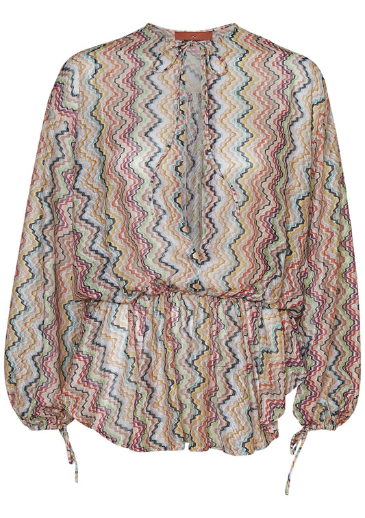 Balloon Sleeve Short Cover Up Multicolour