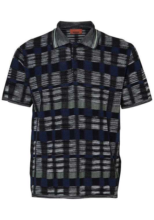 Check Polo Shirt Sage & Navy