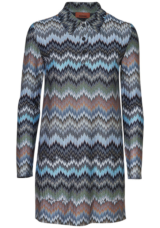 Chevron Polo Mini Dress Multicolour