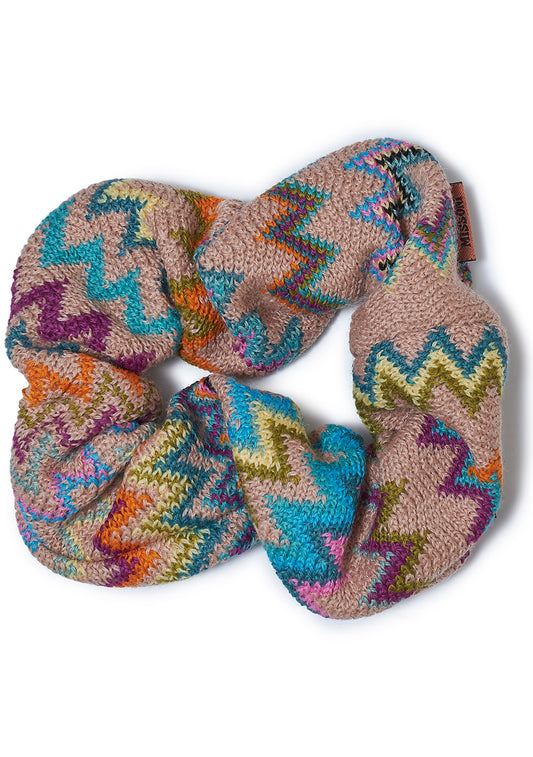 Chevron Scrunchie Beige Multicolour