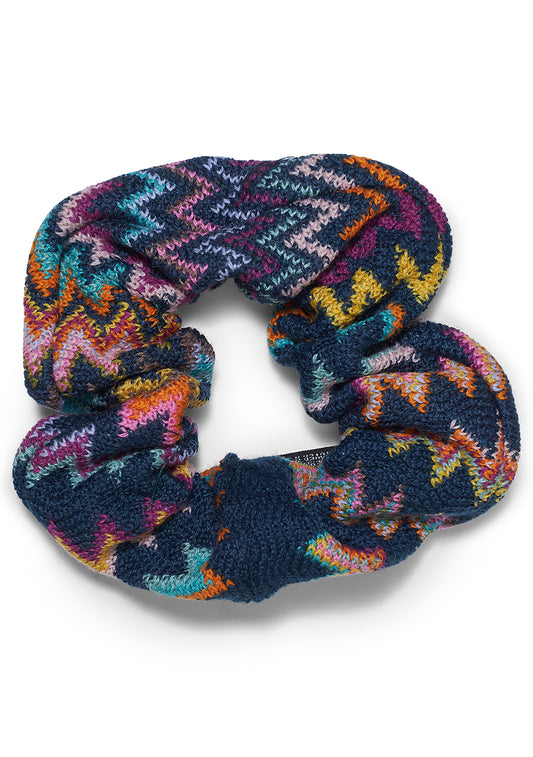 Chevron Scrunchie Navy Multicolour
