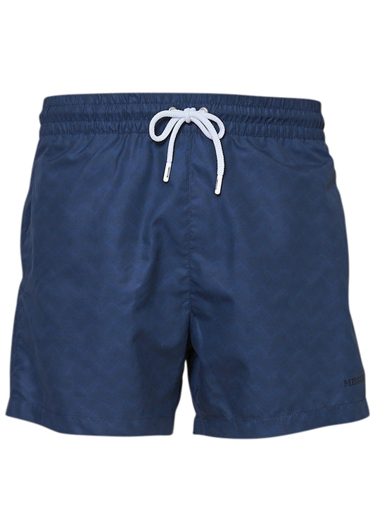 Chevron Swim Shorts Dark Blue Tones