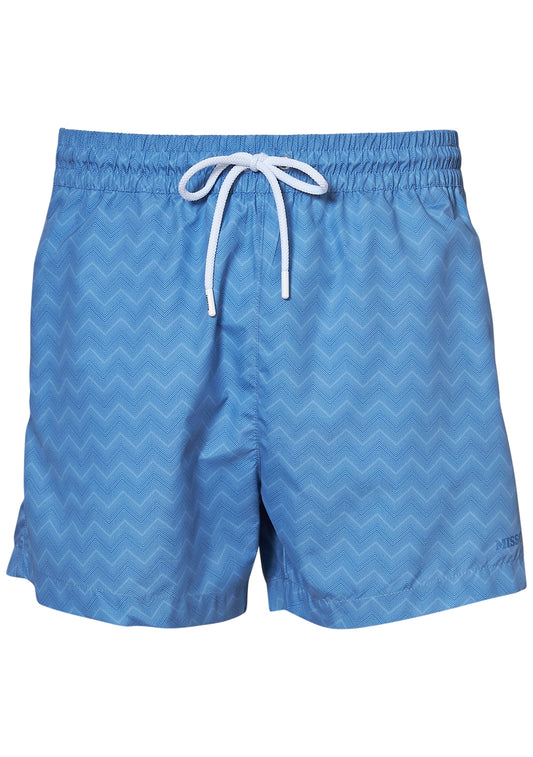Chevron Swim Shorts Light Blue Tones