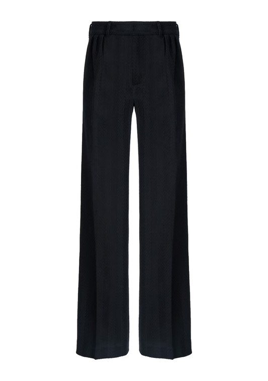 Chevron Trouser Tone-On-Tone Black Beauty