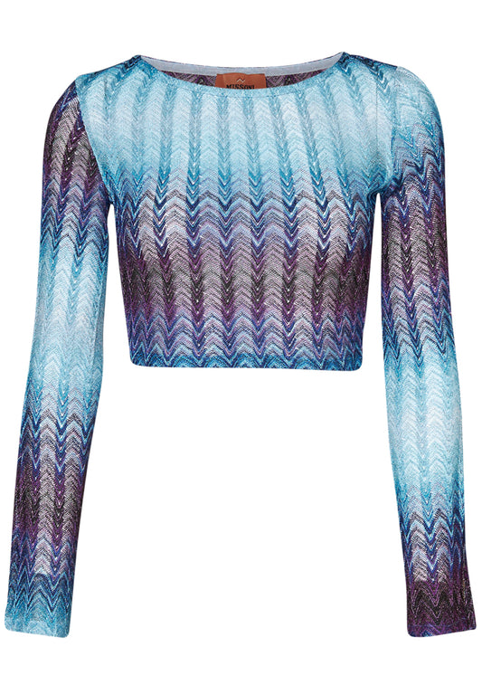 Galaxy Lamé Longsleeve Crop Top