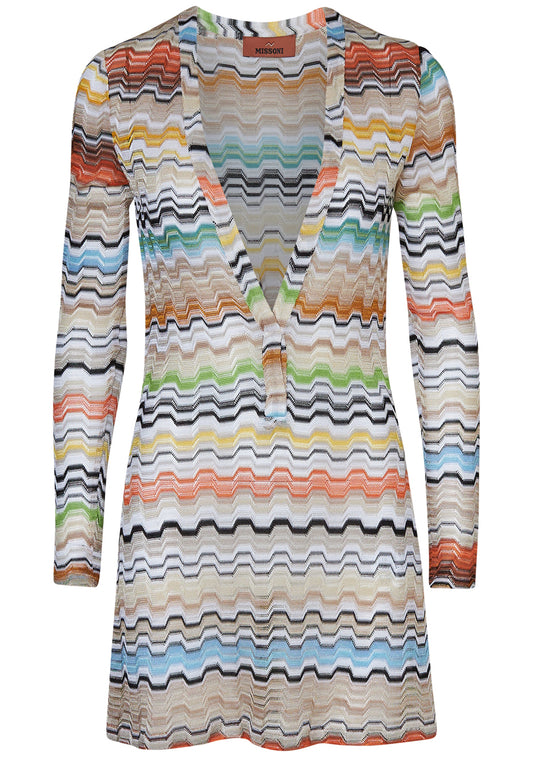 Greek Motif Short Cover Up Multicolour