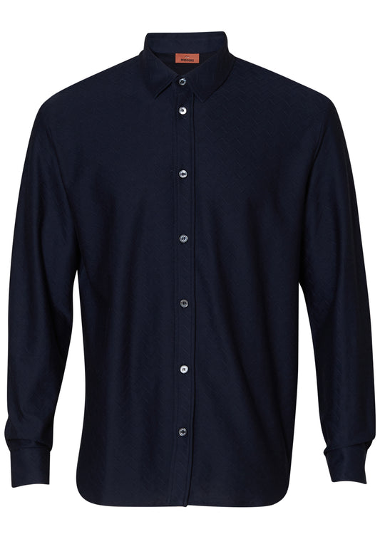 Jacquard Chevron Shirt Blue Tones