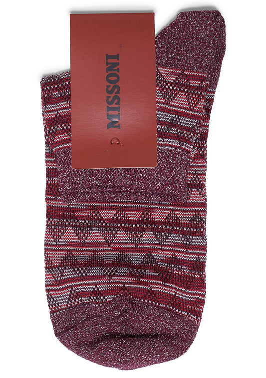 Lamé Socks Burgundy Melange