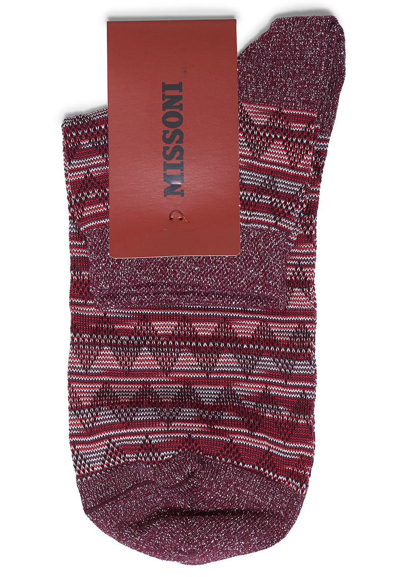 Lamé Socks Burgundy Melange
