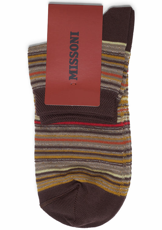 Lamé Socks Latte Stripe