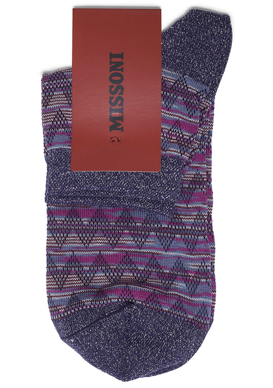 Lamé Socks Violet Melange