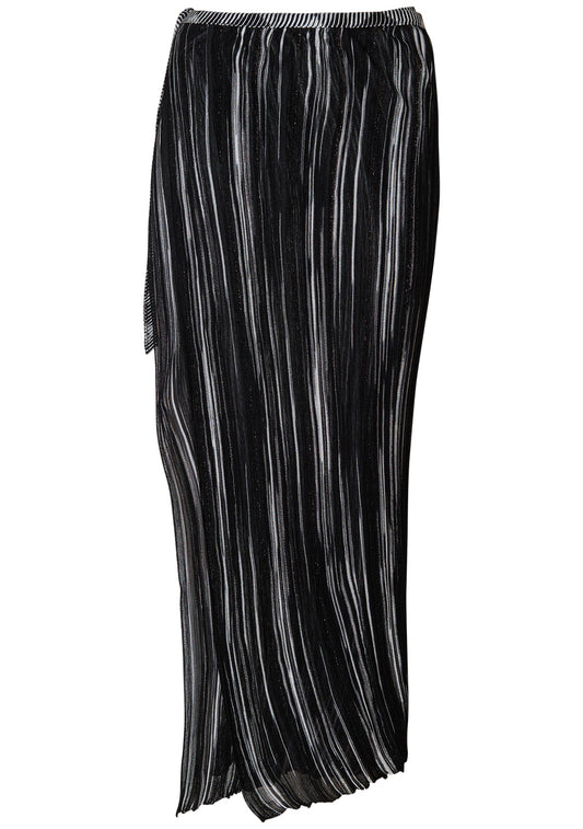 Lamé Wrap Around Skirt Black Multi