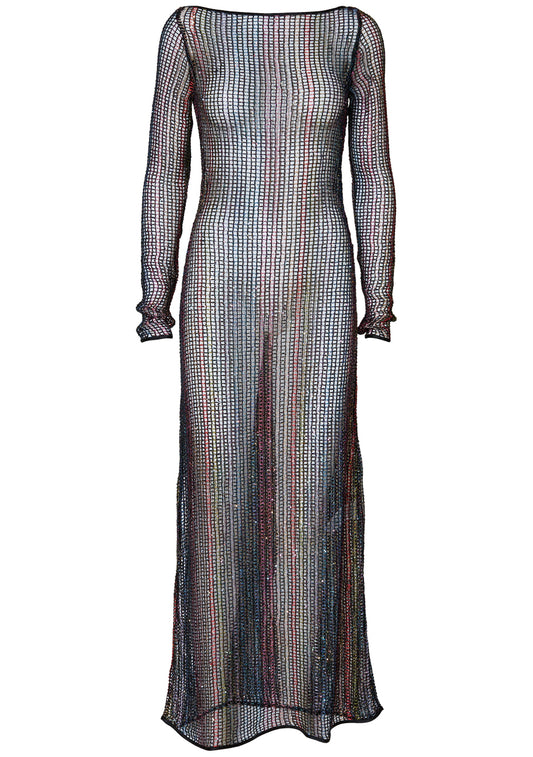 Mesh Sequin Maxi Cover Up