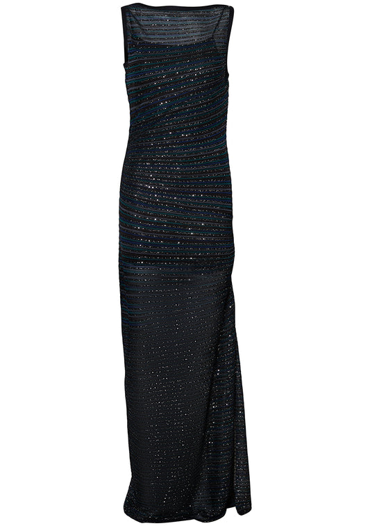 Mesh Sequin Sleeveless Maxi Dress