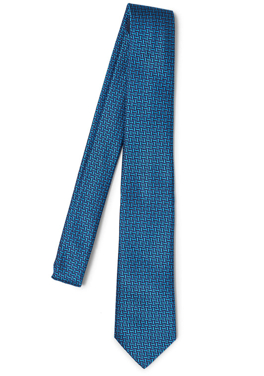 Mini Chevron Tie Blue