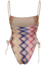 One Piece Swimsuit Light Lamé Multicolour