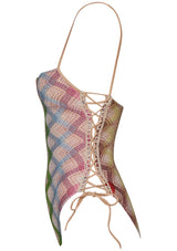 One Piece Swimsuit Light Lamé Multicolour