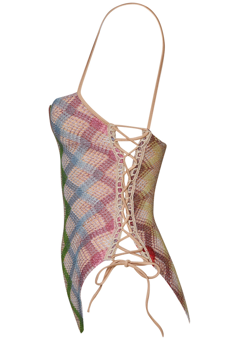 One Piece Swimsuit Light Lamé Multicolour