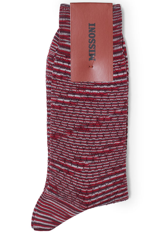 Quilted Knit Socks Red