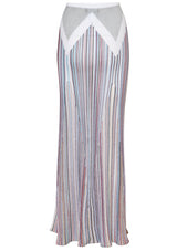 Rib Knit Side Slit Maxi Skirt Multicolour
