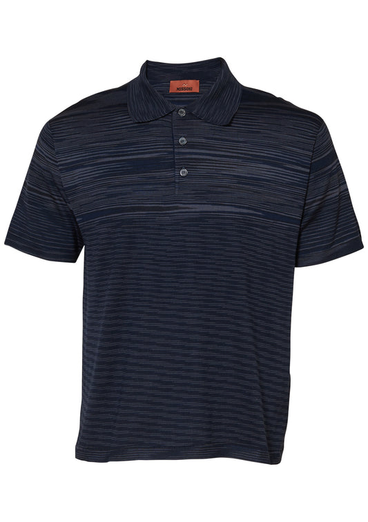 Short Sleeve Polo Space Dye Navy