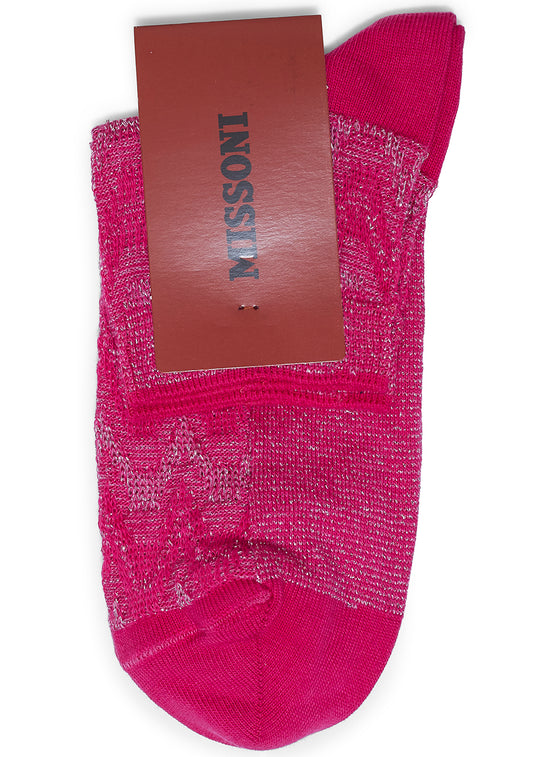 Starlit Lamé Socks Bubblegum