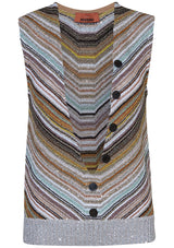 Streak Sequin Vest Warm Multicolour
